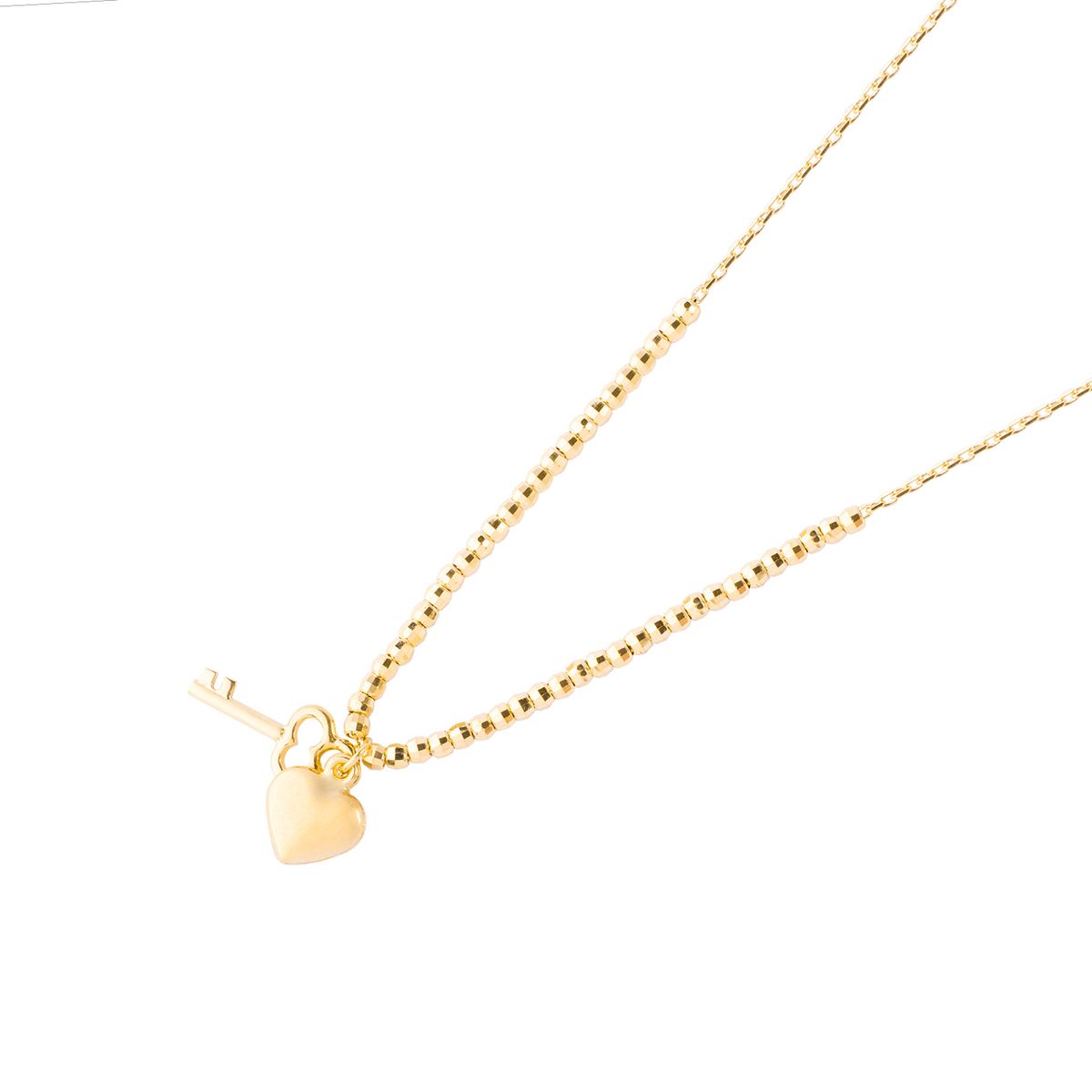 JB JOYAS BARON - Collares de Oro 18kt Modelo Corazón y llave Colgante