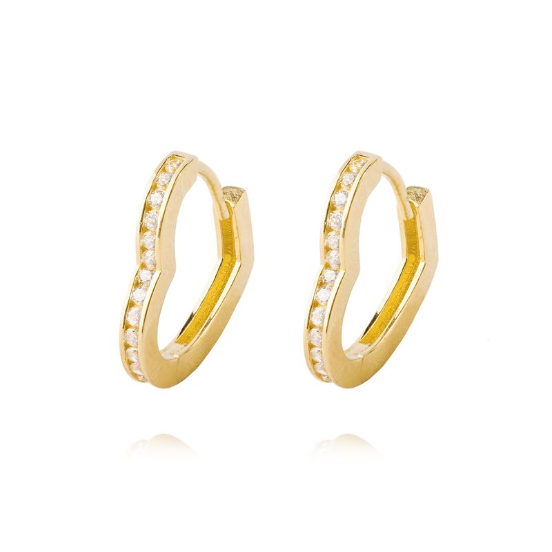 JB JOYAS BARON - Aros Oro Amarillo 18kt Modelo Corazones Lisos Medianos