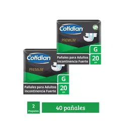 COTIDIAN - Pañales De Adulto Premium x2 Talla G 40Und.