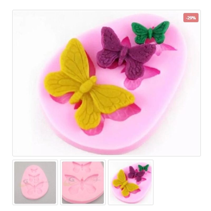 GENERICO - Molde Para Fondant Silicona Forma Mariposas