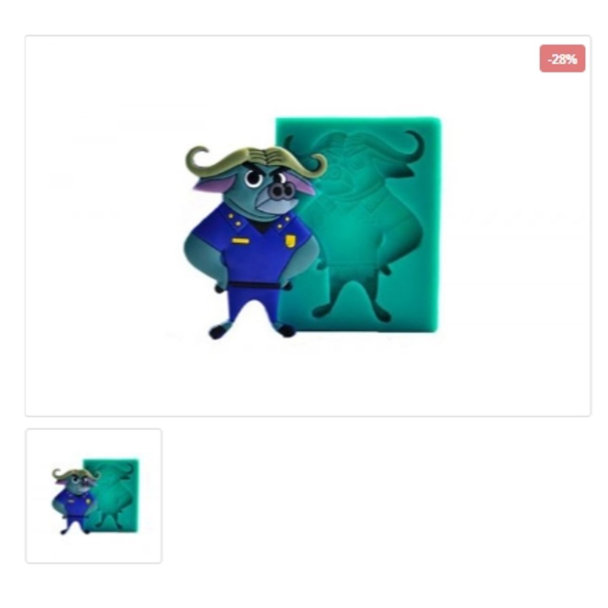 GENERICO - Molde Para Fondant Silicona Forma Zootopia Toro