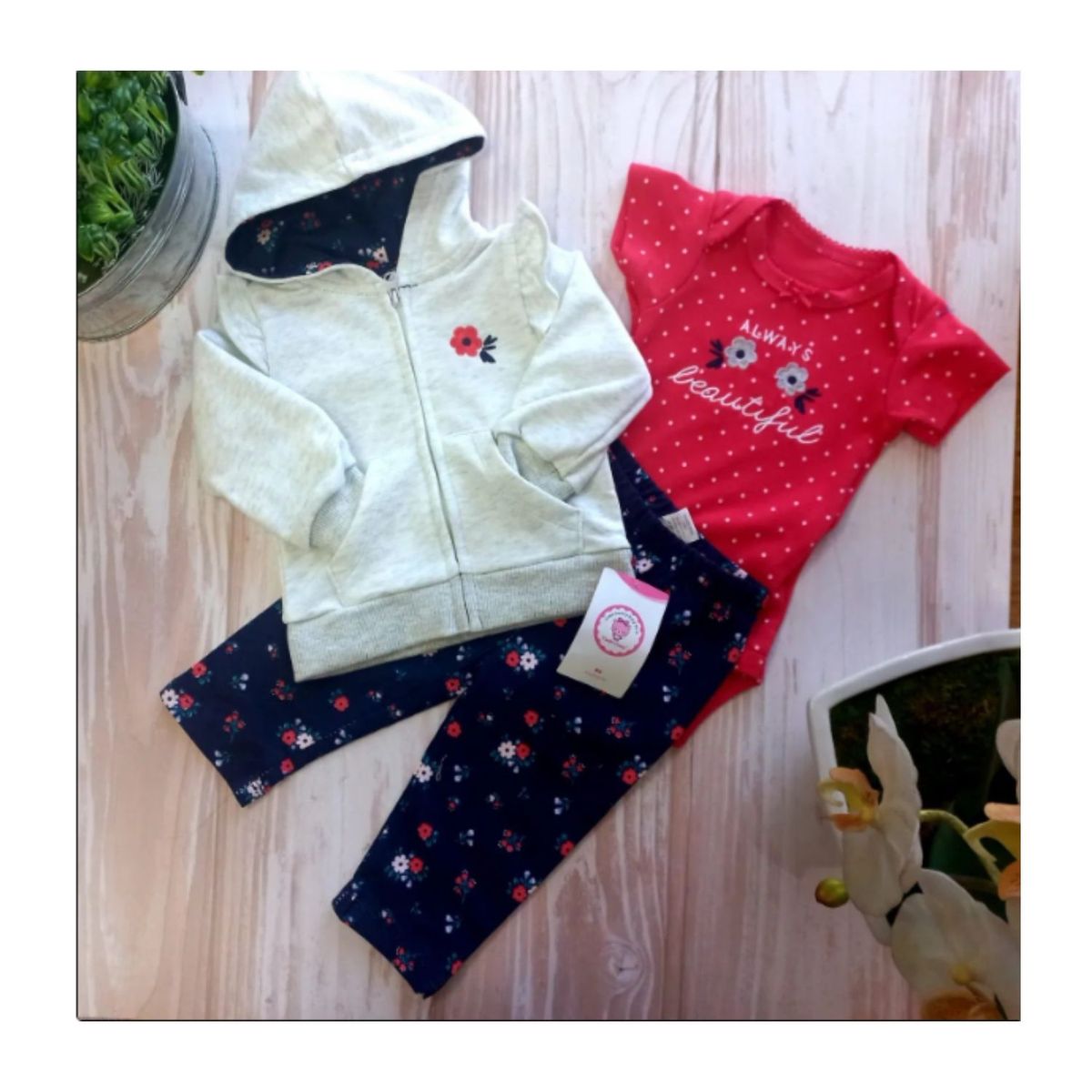 TEDMIMAK - Conjunto Bebe Niña Pack 3 Piezas Manga Corta Tedmimak Buho