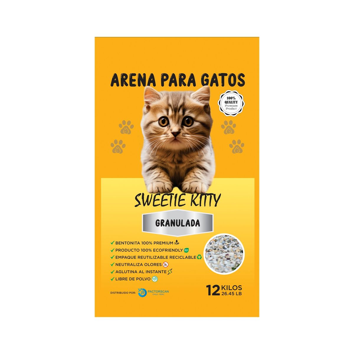 GENERICO - Arena sanitaria para gatos 12Kg Granulada Sweetie Kitty.