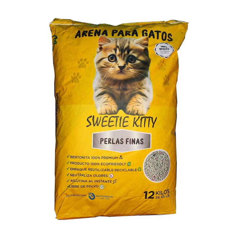 GENERICO - Arena sanitaria para gatos 12Kg Perlas finas Sweetie Kitty