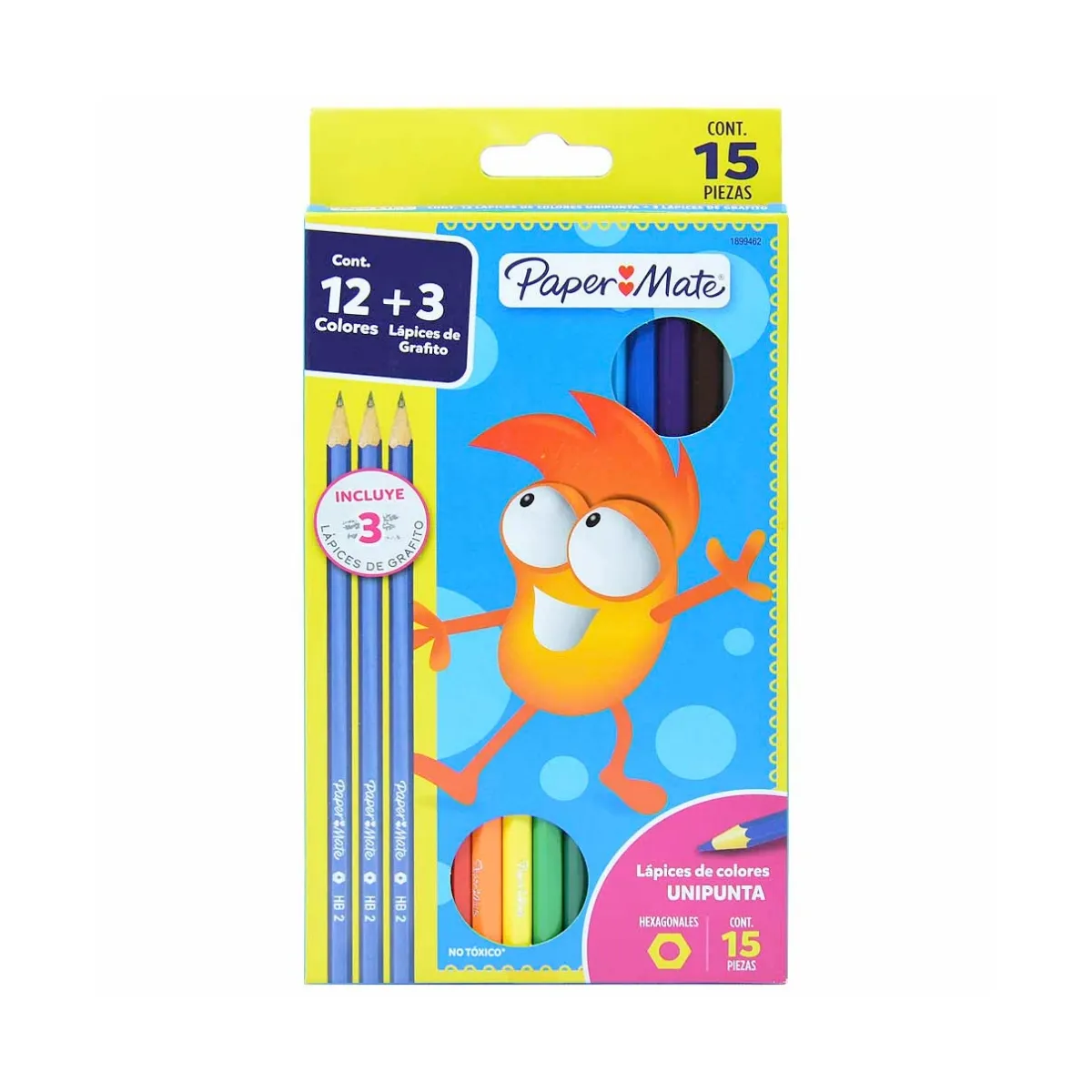 PAPER MATE - Lápices 12 Colores + 3 Graf Hexagonal Paper Mate