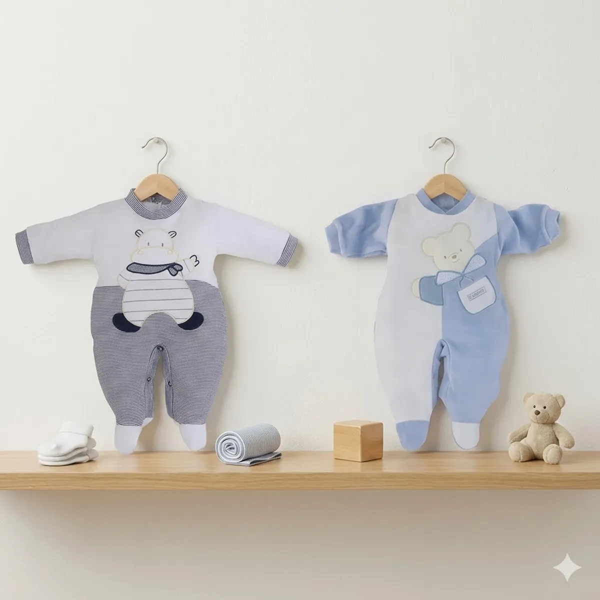 ENCANTO - Pack 2x Enteritos Bebé Niño 100% Algodón 03m Exclusivos- Chile.
