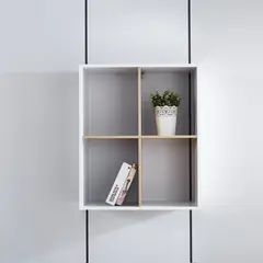 GENERICO - Estante Librero Organizador 4 Espacios - Blanco