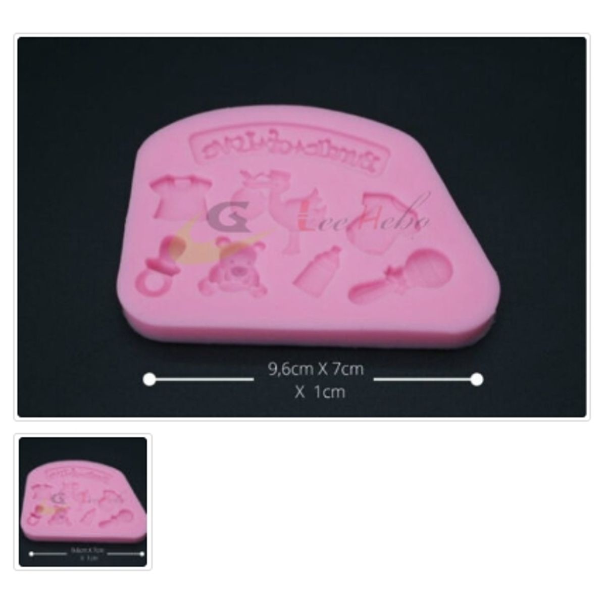 GENERICO - Molde Para Fondant Silicona Forma Biberon Baby Showers