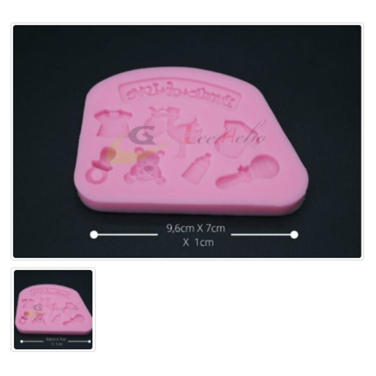 GENERICO - Molde Para Fondant Silicona Forma Biberon Baby Showers