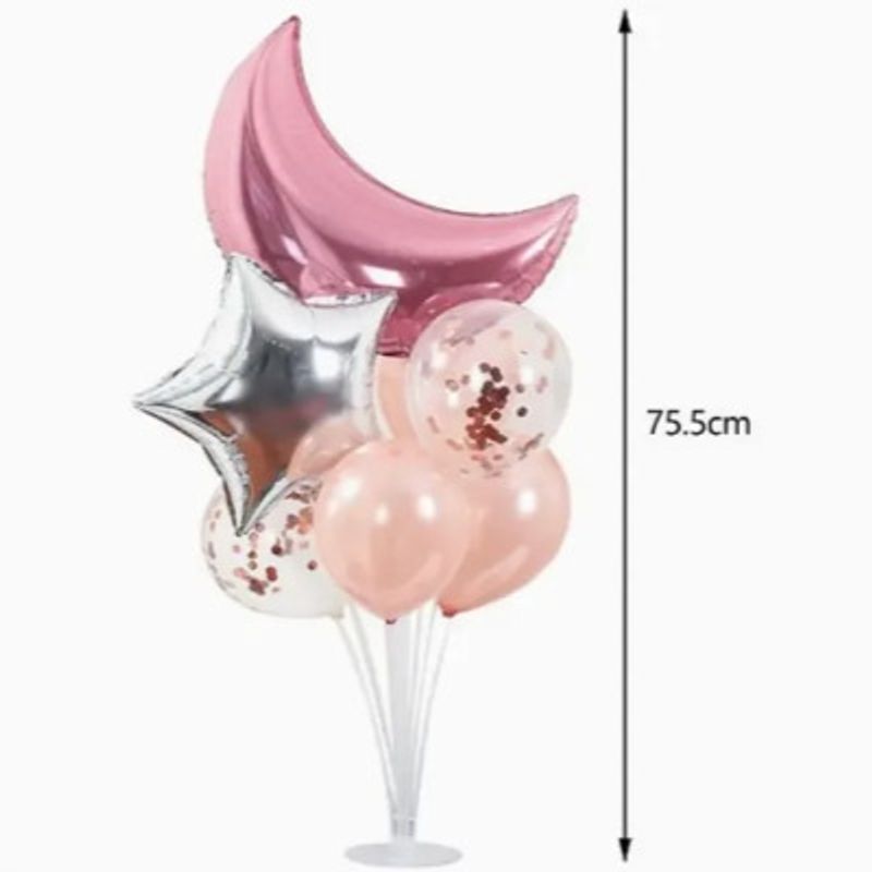 GENERICO - Base de Globo Decorativa 8 pcs Luna Rosa
