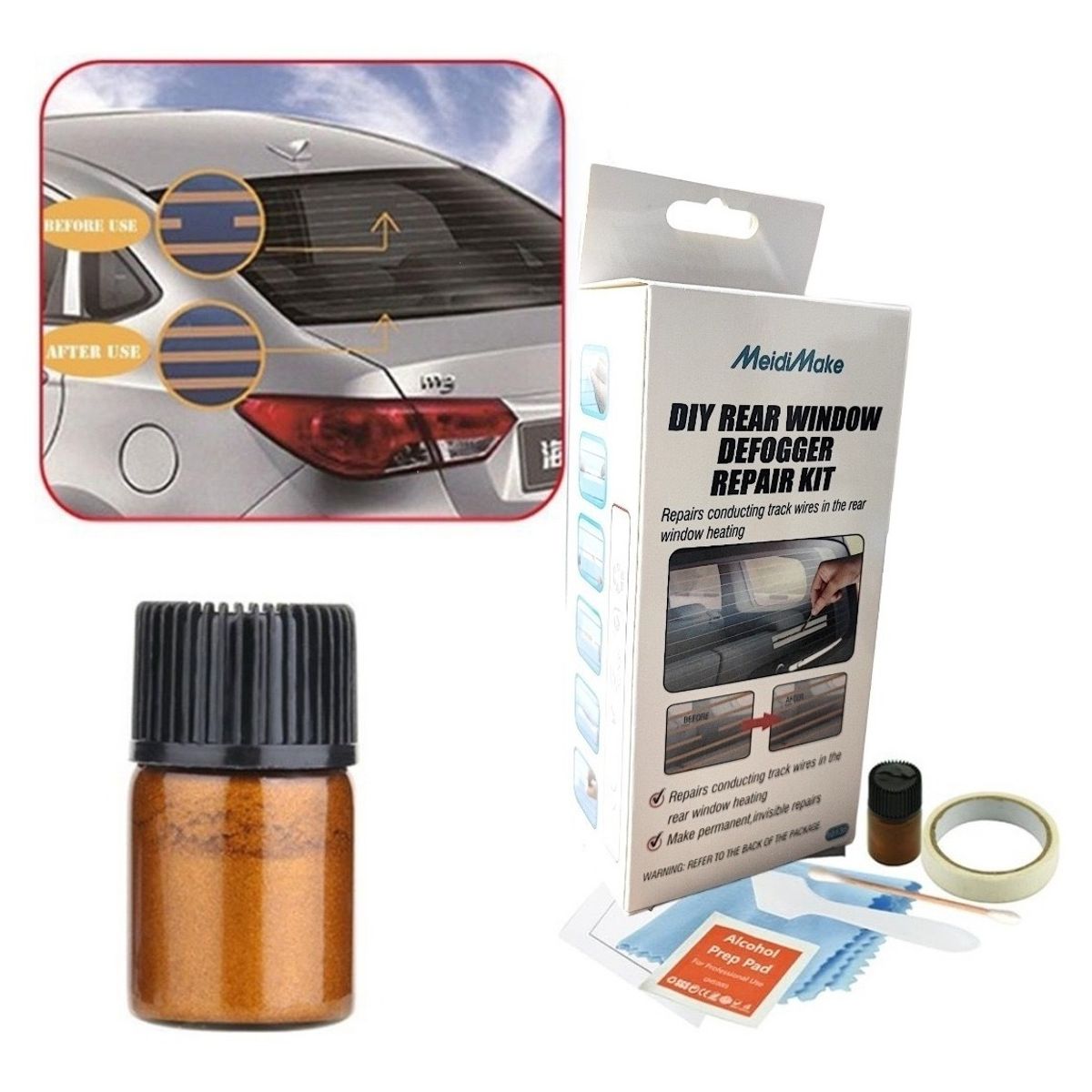 GENERICO - Kit Repara Línea Antiempañante Ventana Trasera Desnebulizado