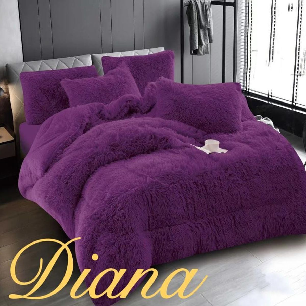 GENERICO - COBERTOR DE INVIERNO PELUDO KING COLOR MORADO diana