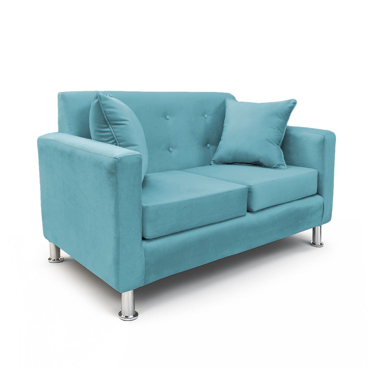 MBC - Sofá 2 Cuerpos New Mallorca Felpa Turquesa