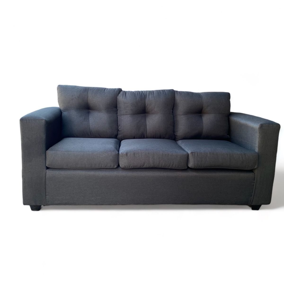 GENERICO - Sofa 3 Cuerpos Bilbao Tela Gris Oscuro