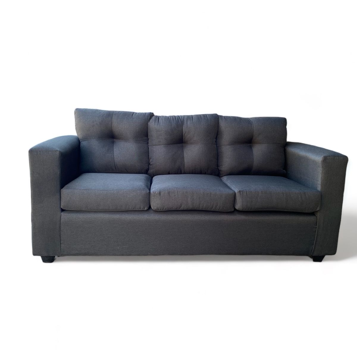 GENERICO - Sofa 3 Cuerpos Bilbao Tela Gris Oscuro
