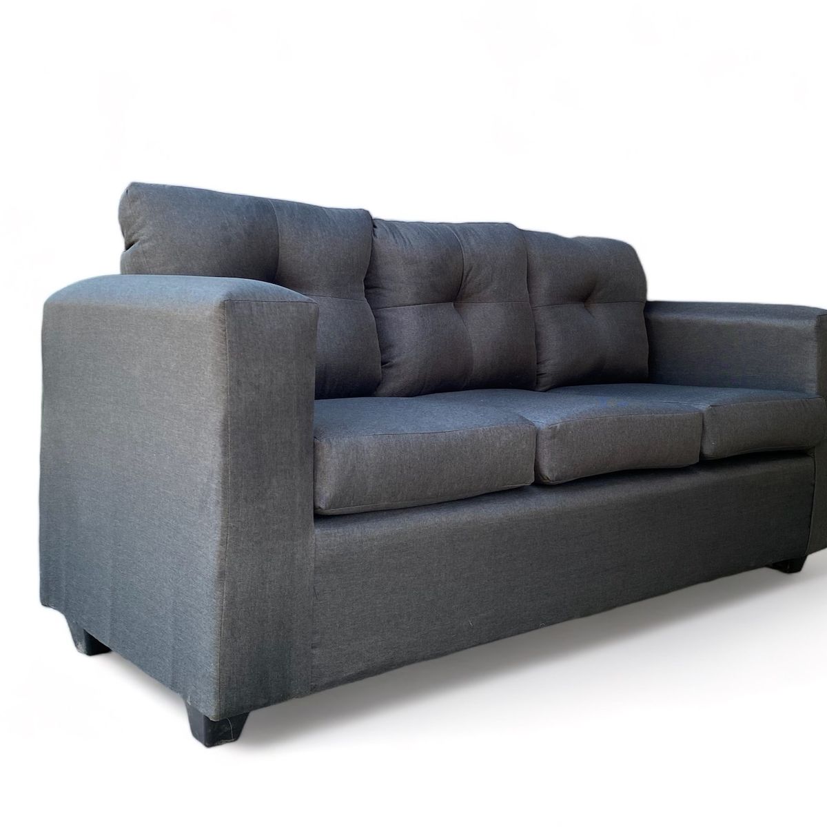 GENERICO - Sofa 3 Cuerpos Bilbao Tela Gris Oscuro
