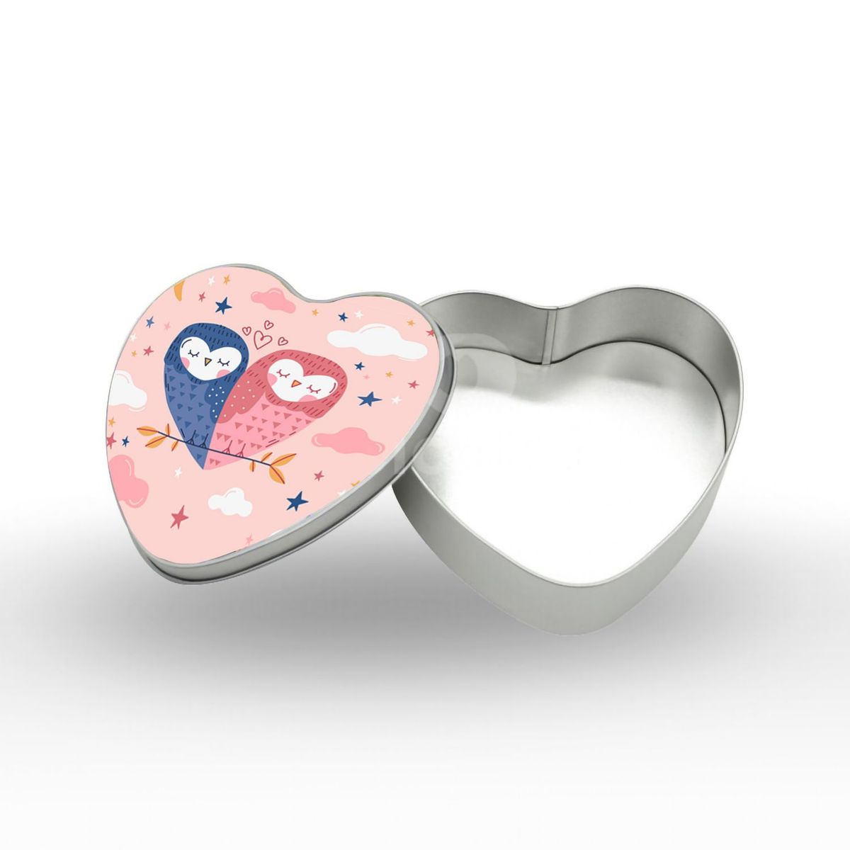 GENERICO - Caja corazón Amor Buhos