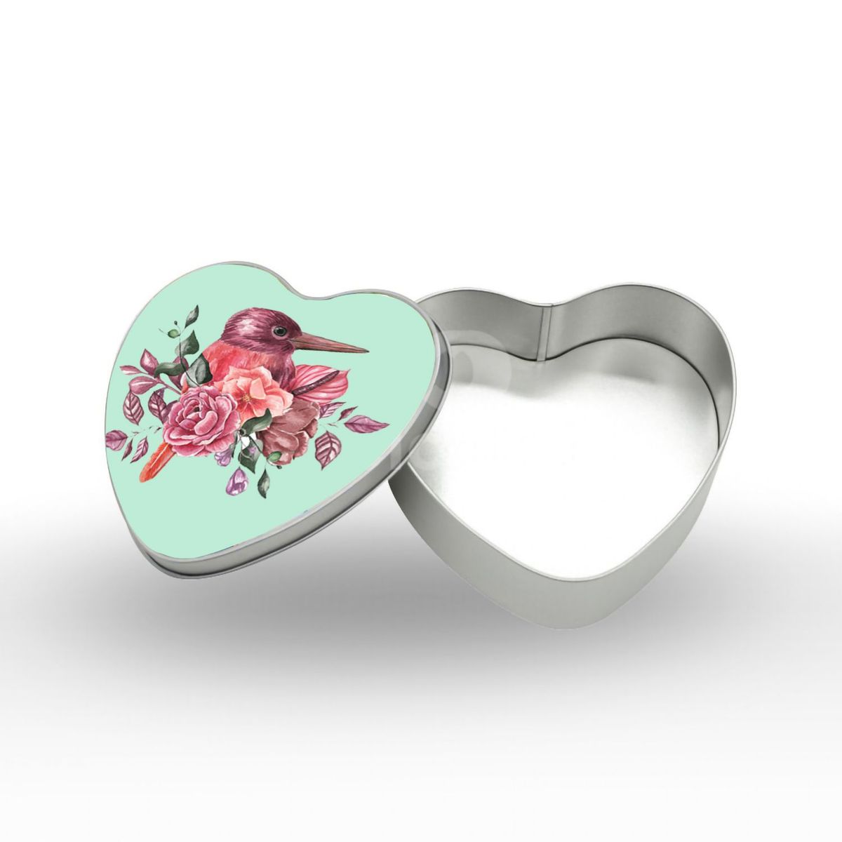 GENERICO - Caja corazón Pajarito y Flores CC10