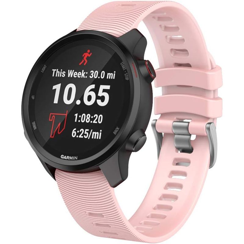 GENERICO - Correa Silicona Para Garmin 20mm Forerunner Vivoactive Music Rosa Palo