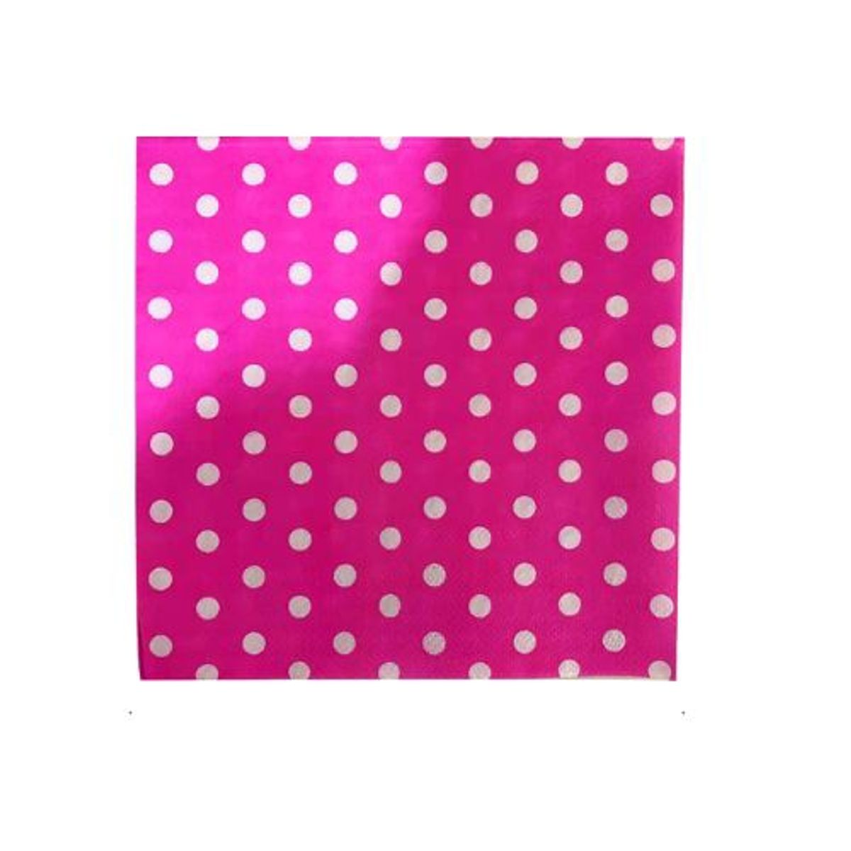 GENERICO - Servilletas Diseño Puntos Colores Blanco Rosa