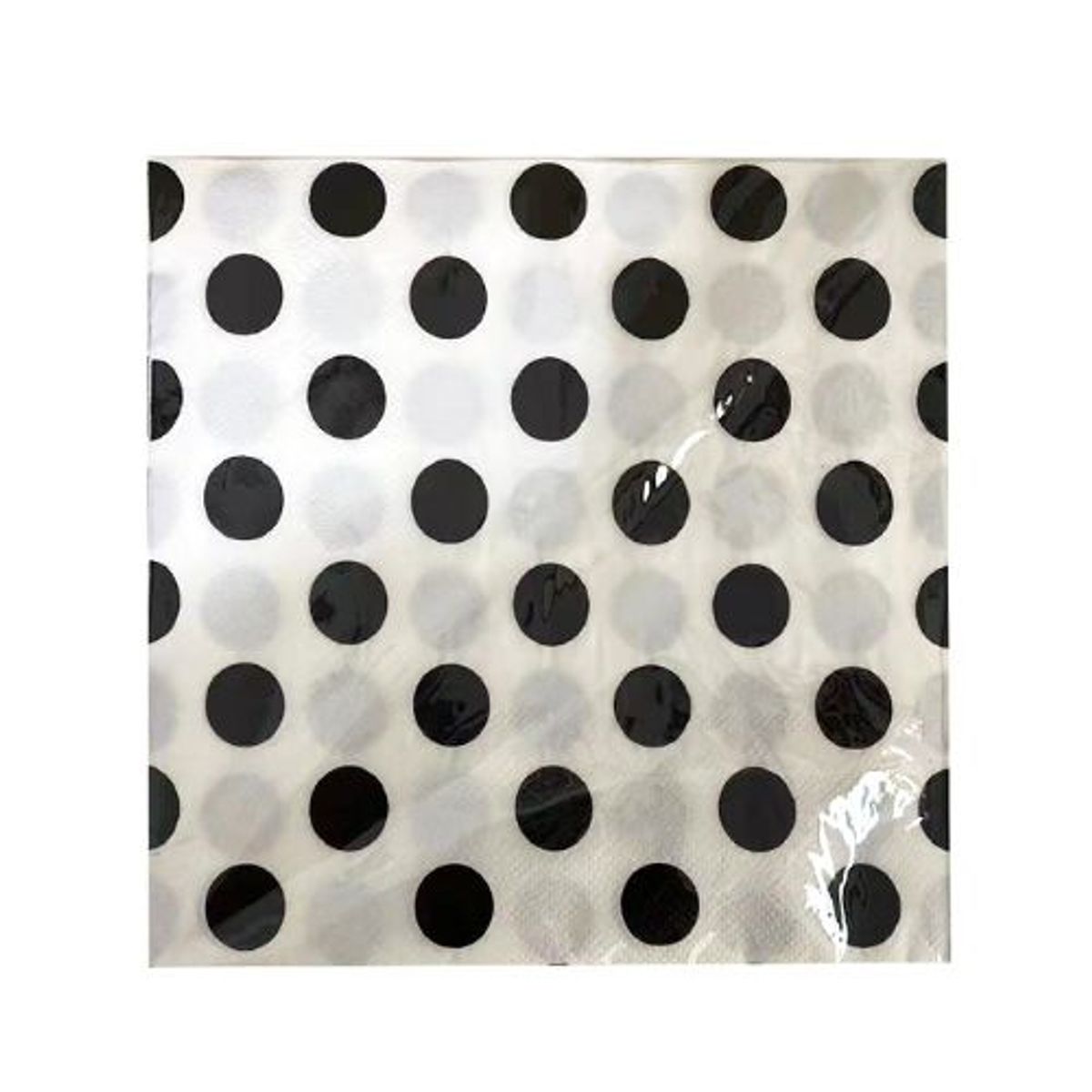 GENERICO - Servilletas Diseño Puntos Colores Negro Blanco