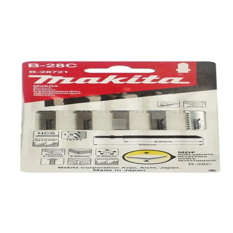 MAKITA - Set 5 pcs Hojas para caladora MDF B-28721 Makita