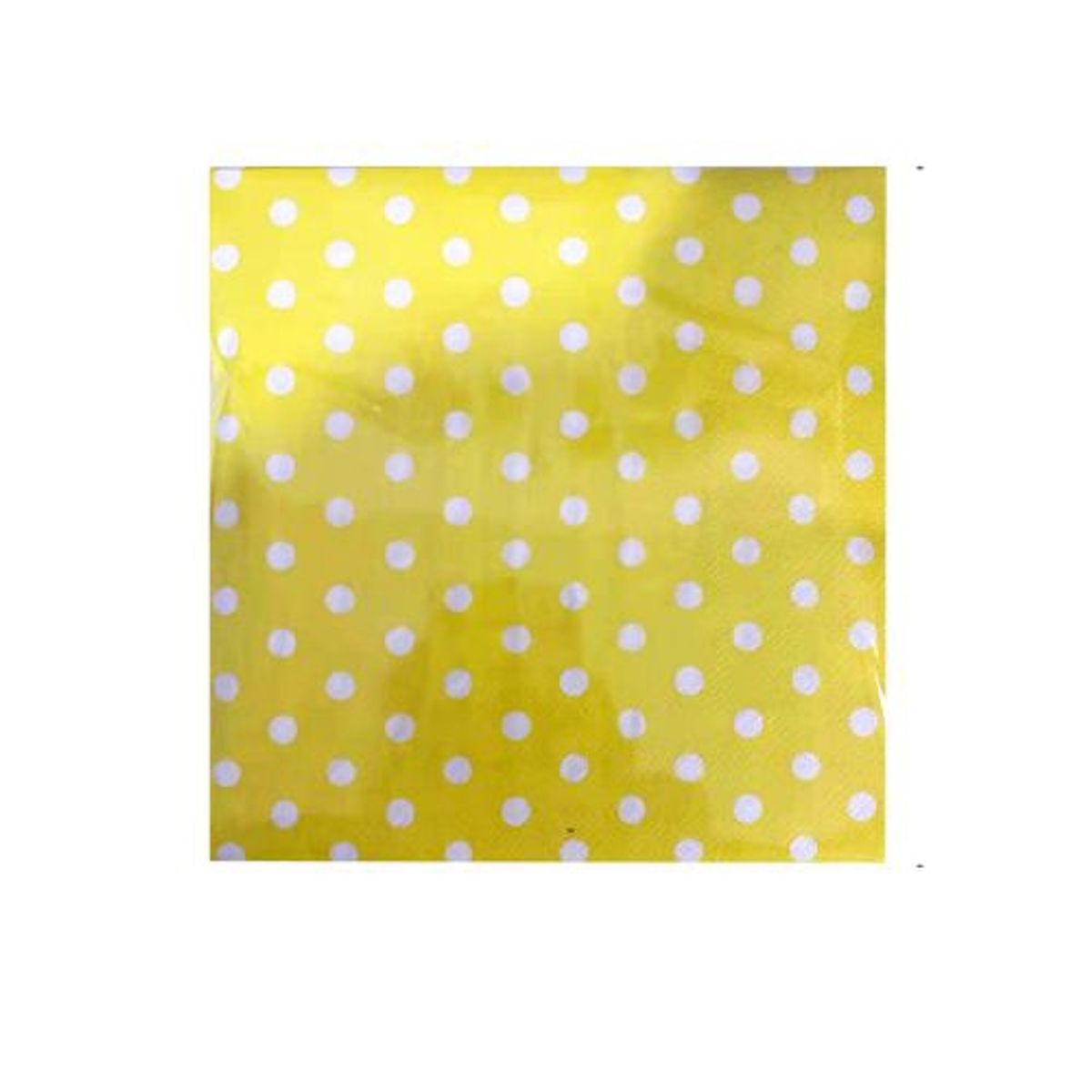 GENERICO - Servilletas Diseño Puntos Colores Blanco Amarillo 33 Cm X 33 Cm