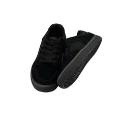 POLEMIC - Zapatilla Hombre Urbana Negro Cuero Canvas