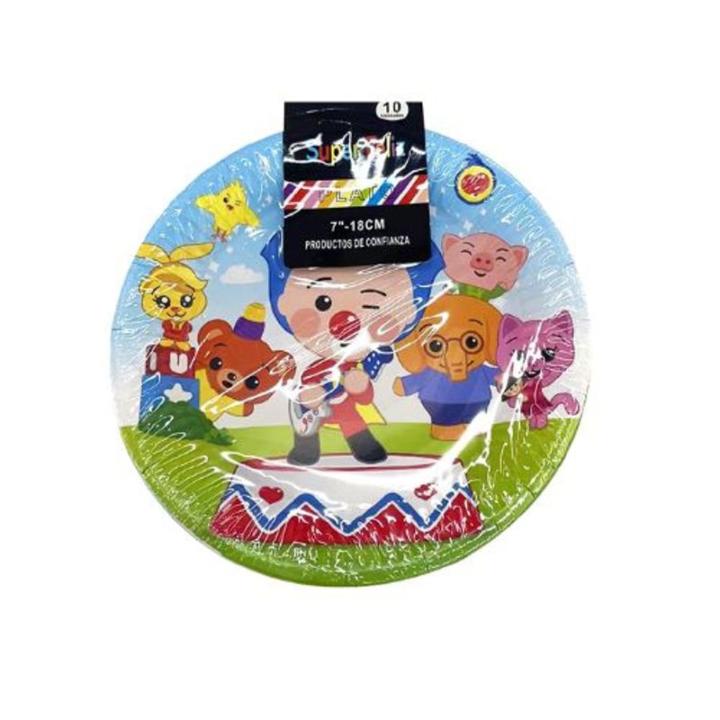 GENERICO - Platos Diseño Plim Plim Varios Colores 17.7 Cm