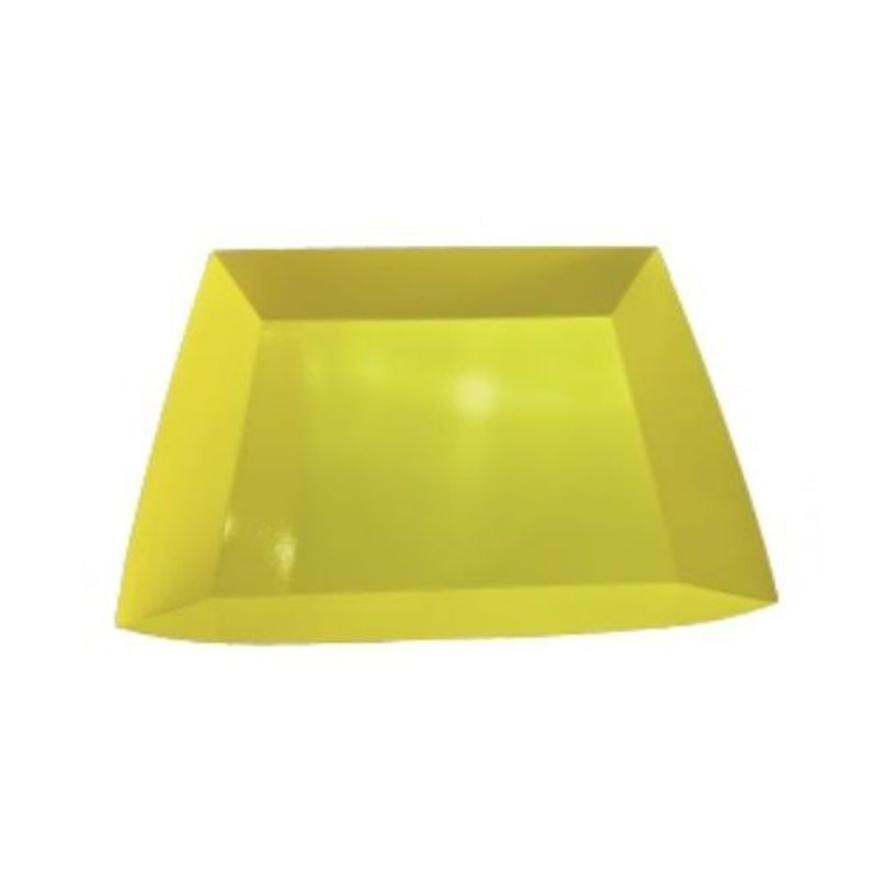 GENERICO - Platos Diseño Cuadrado Color Amarillo 39.5 X 31 X 6 Cm