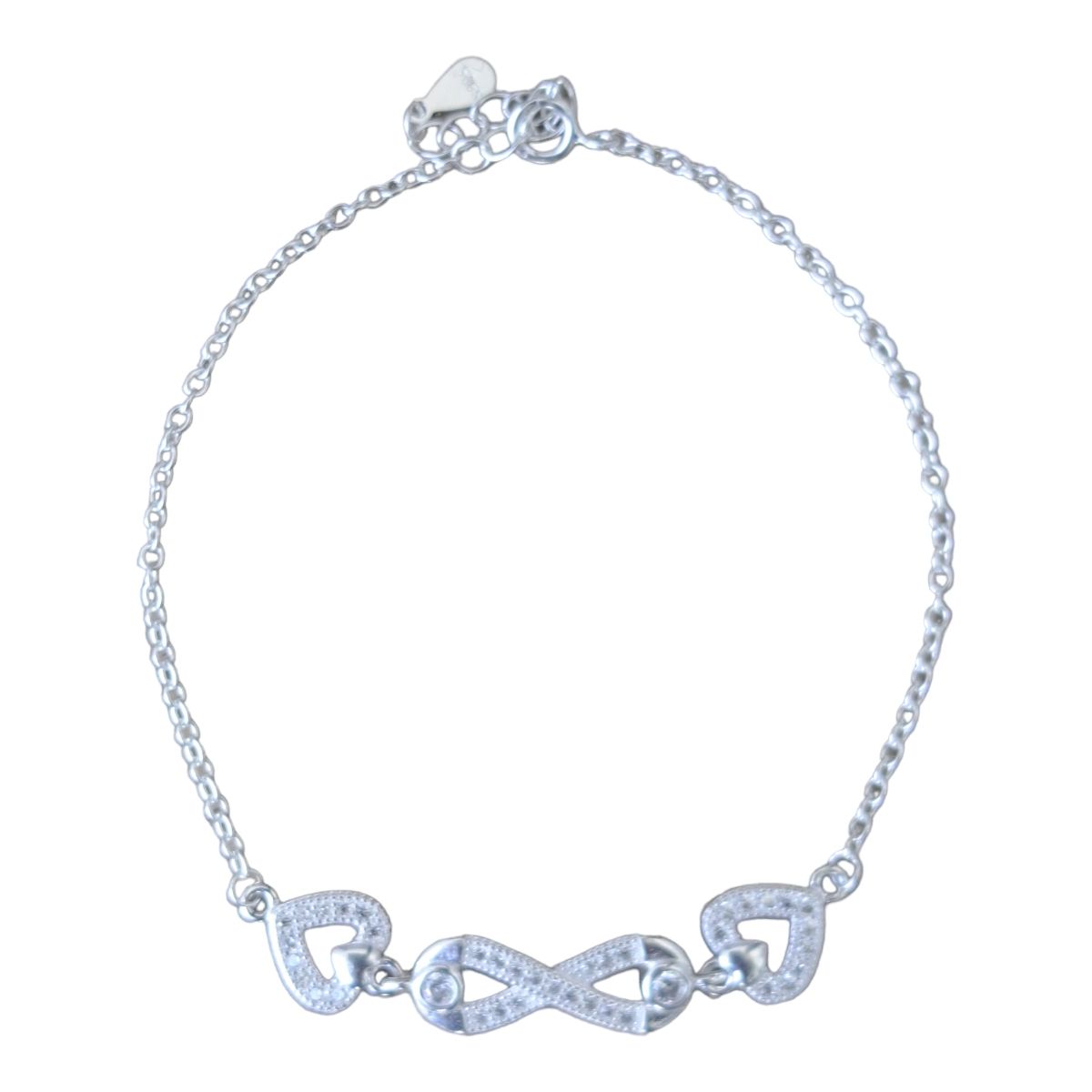 GENERICO - Pulsera Infinito Corazón Plata 925 Mujer Joyas Elegante