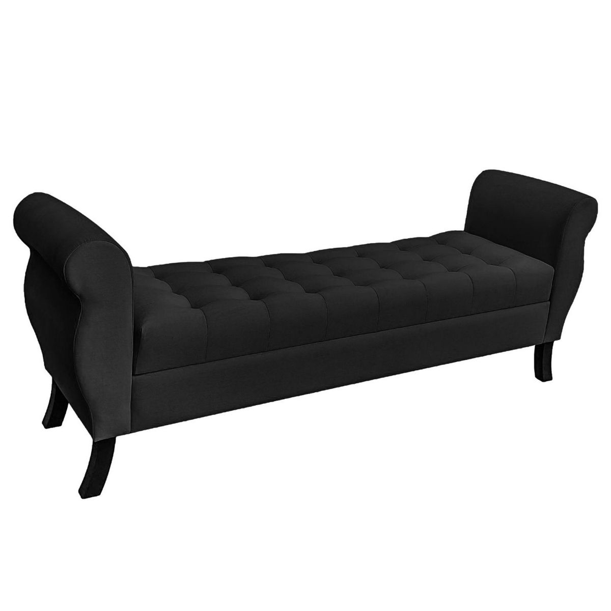 GENERICO - Banqueta Baúl Diva Color Negro Tamaño Super King 180x45x70cm