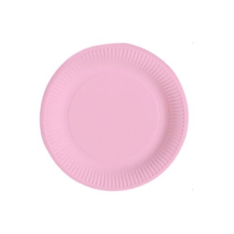 GENERICO - Plato Plano Material Plastico Color Rosa 30 Cm