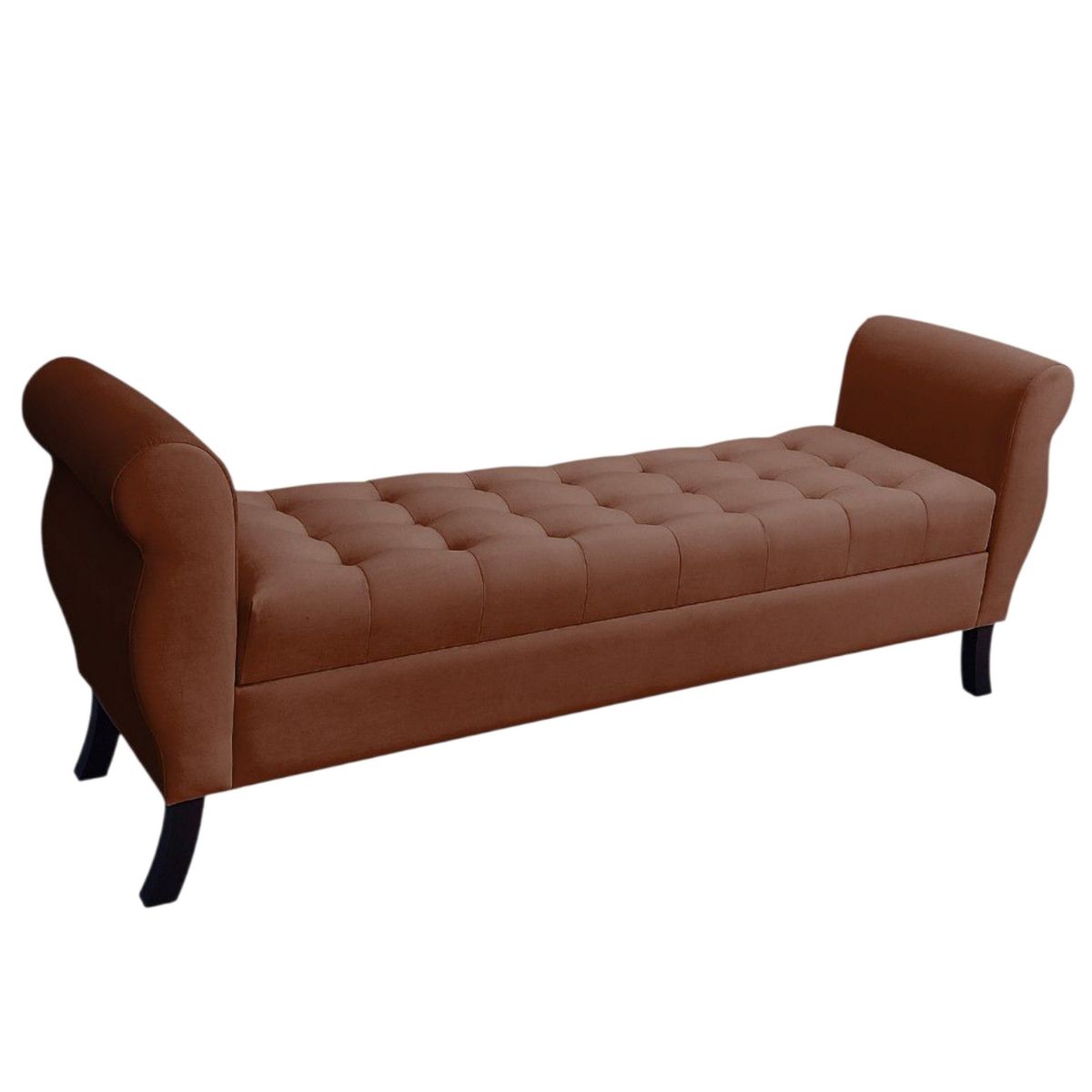 GENERICO - Banqueta Baúl Diva Color Cafe Tamaño Super King 180x45x70cm