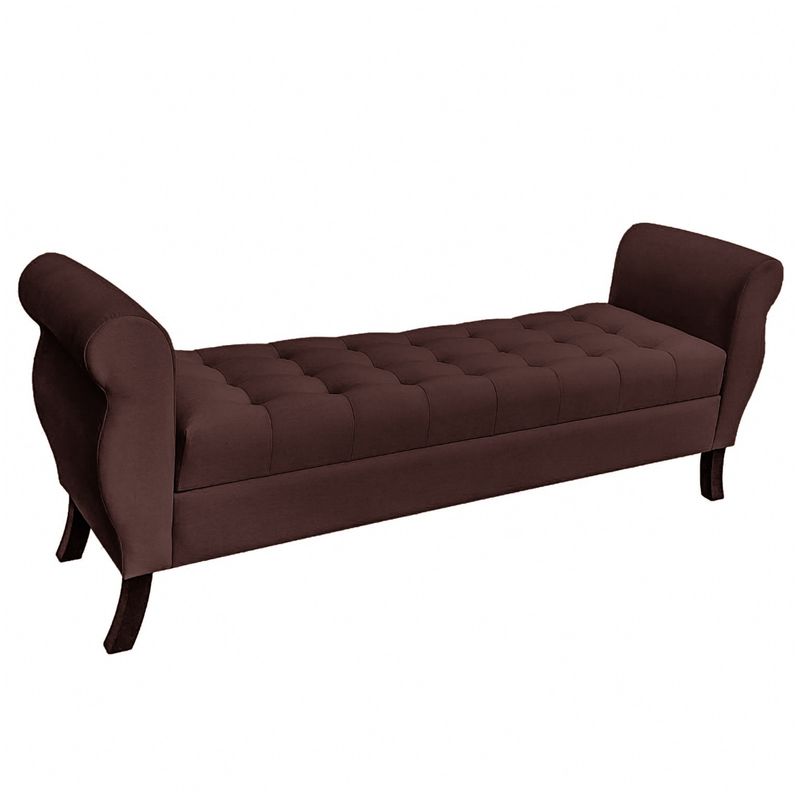 GENERICO - Banqueta Baúl Diva Color Cafe Tamaño Super King 180x45x70cm