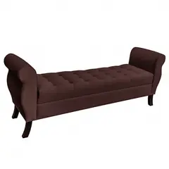 GENERICO - Banqueta Baúl Diva Color Cafe Tamaño Super King 180x45x70cm