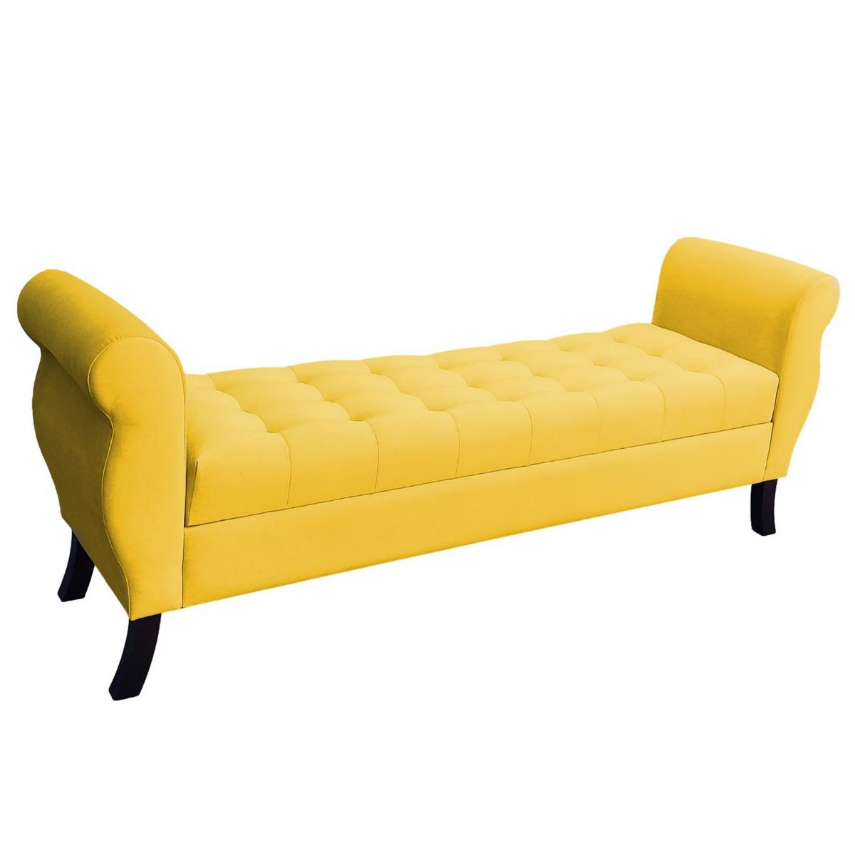 GENERICO - Banqueta Baúl Diva Color Amarillo Tamaño Super King 180x45x70cm