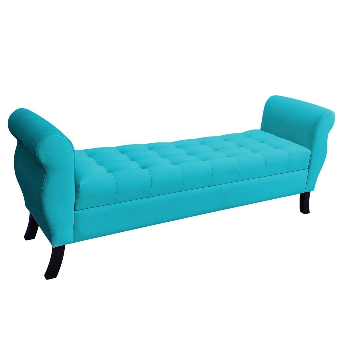 GENERICO - Banqueta Baúl Diva Color Turquesa Tamaño Super King 180x45x70cm