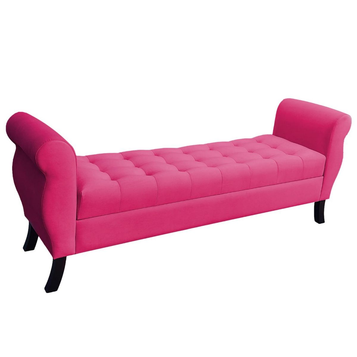 GENERICO - Banqueta Baúl Diva Color Fucsia Tamaño Super King 180x45x70cm