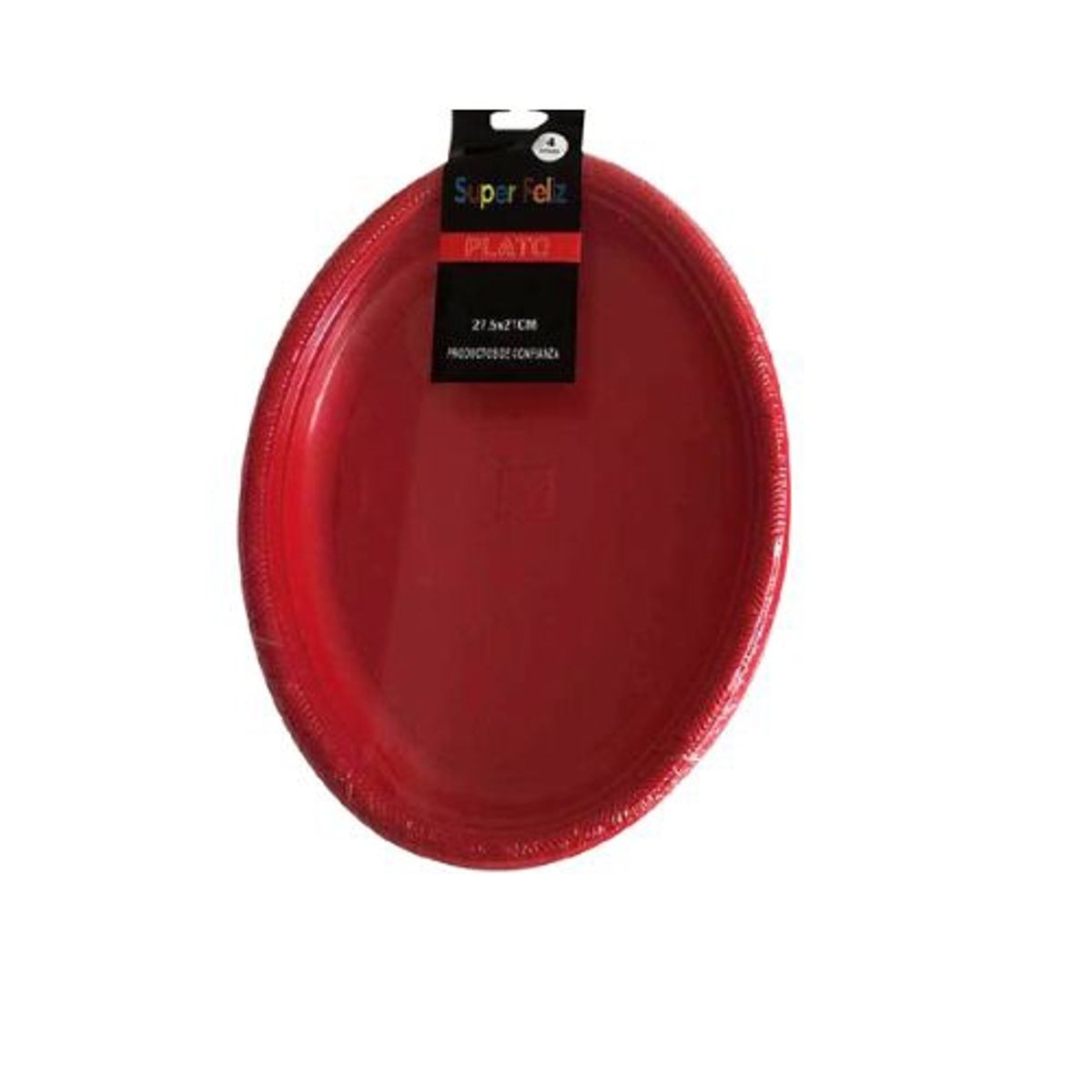 GENERICO - Plato Plano Material Plastico Color Rojo 27.5 Cm
