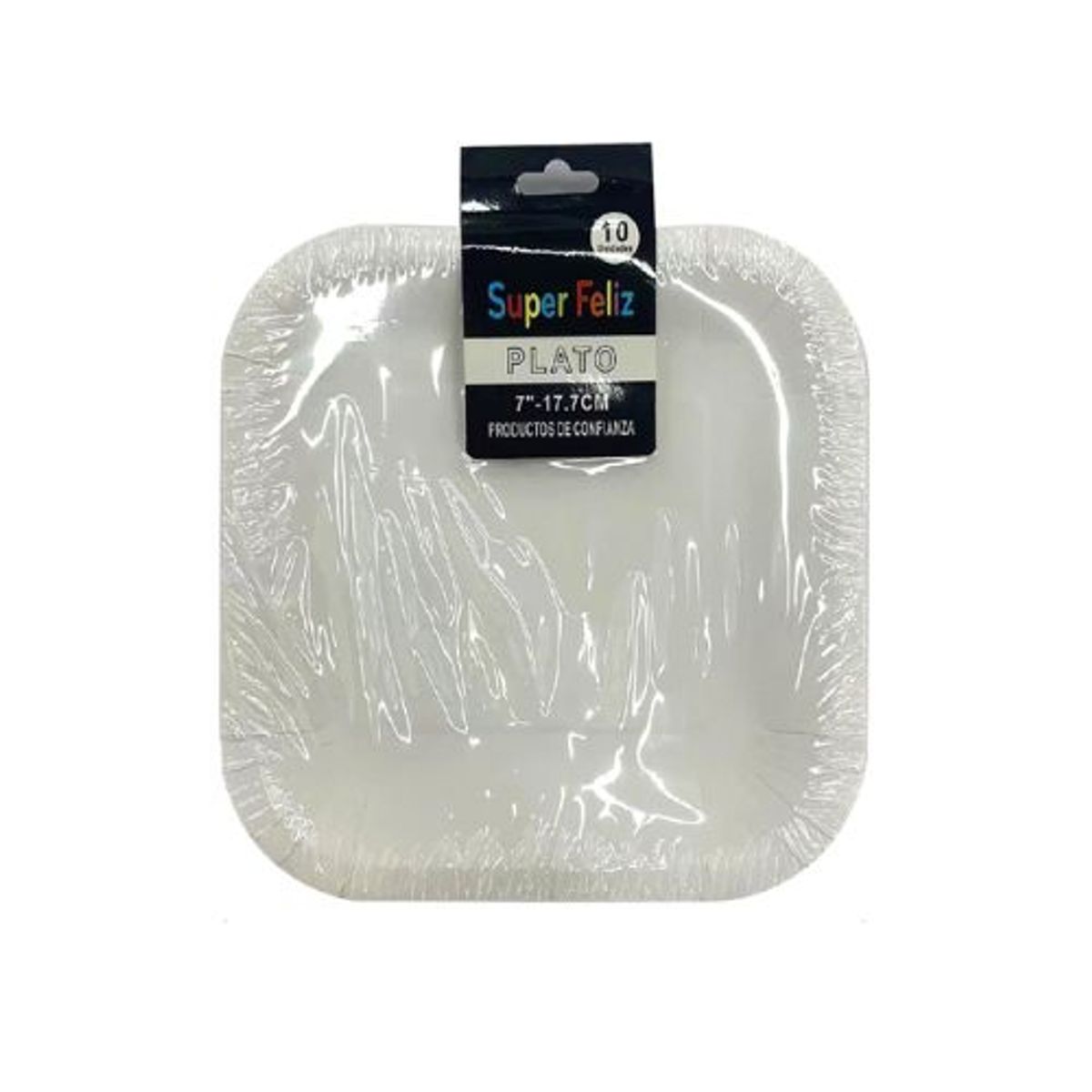 GENERICO - Plato Diseño Cuadrado Color Blanco 17.7 Cm X 17.7 Cm