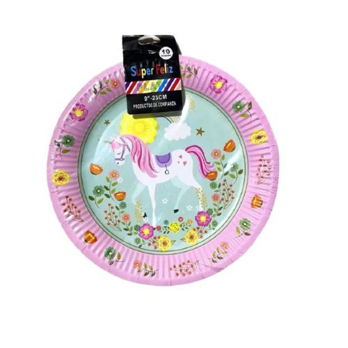 GENERICO - Plato Diseño Unicornio Material Plastico 23 Cm