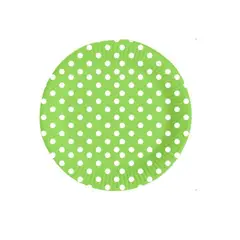 GENERICO - Plato Diseño Puntos Plano Color Verde Material Plastico 30 Cm