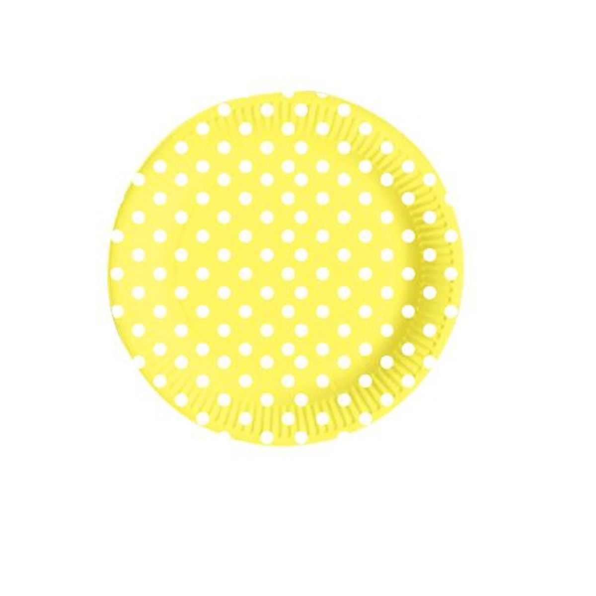 GENERICO - Plato Diseño Puntos Plano Color Amarillo Material Plastico 30 Cm