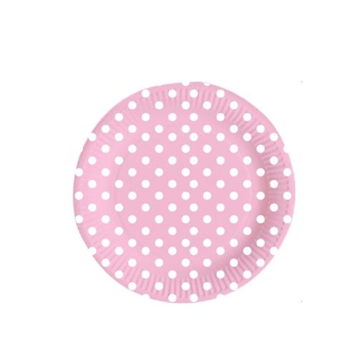 GENERICO - Plato Diseño Puntos Plano Color Rosa Material Plastico 30 Cm