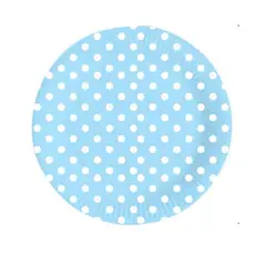 GENERICO - Plato Diseño Puntos Plano Color Celeste Material Plastico 17.7 Cm