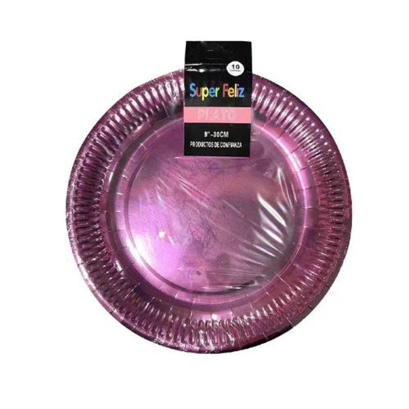 GENERICO - Plato Color Rosa Material Plastico 30 Cm