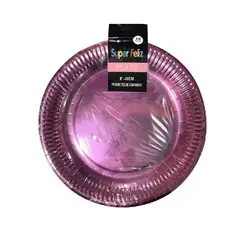 GENERICO - Plato Color Rosa Material Plastico 30 Cm