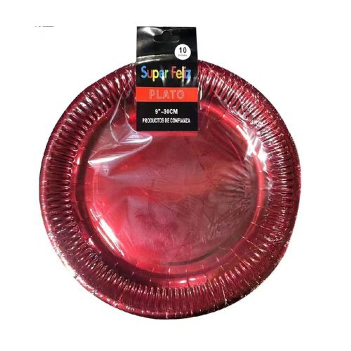 GENERICO - Plato Color Rojo Material Plastico 10 Unidades 30 Cm
