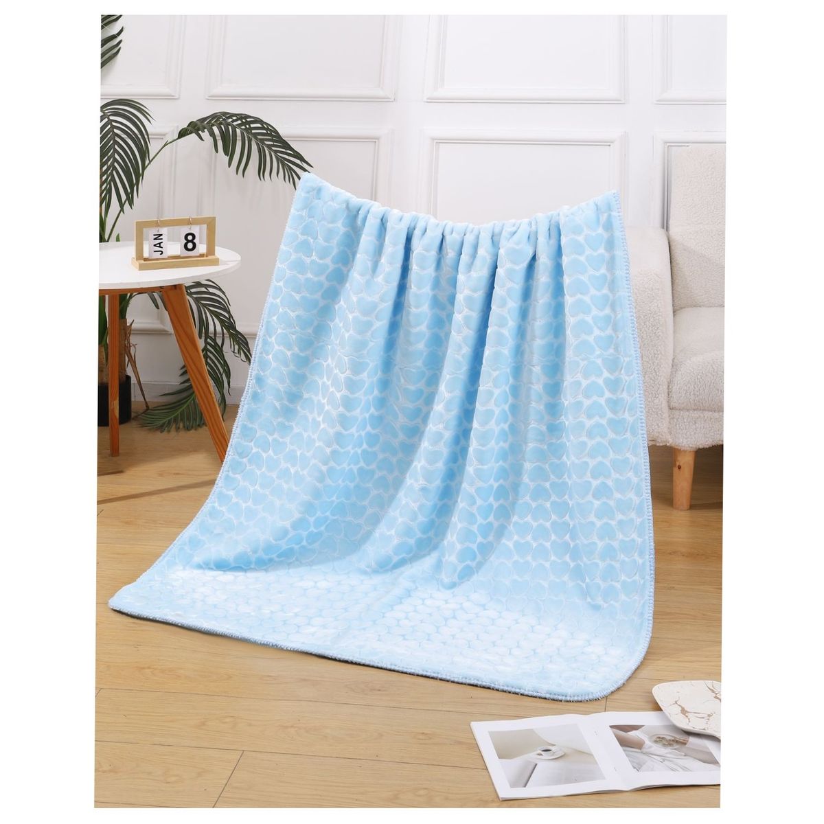 COMPRAPO - Manta Frazada Bebé Extra Suave Bebé Amor Celeste 110x140 Cm